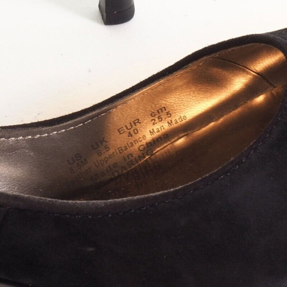 Carlos Santana Darling Pump Shoe Size 8.5 M Black Suede Back Zip Stiletto Heel - Picture 8 of 10